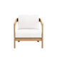 Heya Patio Club Chair | White Sundura Fabric | Brown Acacia Wood