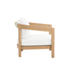 Heya Patio Club Chair | White Sundura Fabric | Brown Acacia Wood