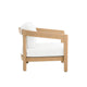 Heya Patio Club Chair | White Sundura Fabric | Brown Acacia Wood