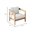 Heya Patio Club Chair | White Sundura Fabric | Brown Acacia Wood