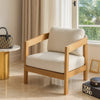Heya Patio Club Chair | White Sundura Fabric | Brown Acacia Wood