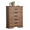 Covy Tall Dresser Chest | Pecan Brown Wood Finish | 5 Drawers