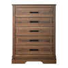 Covy Tall Dresser Chest | Pecan Brown Wood Finish | 5 Drawers