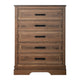 Covy Tall Dresser Chest | Pecan Brown Wood Finish | 5 Drawers