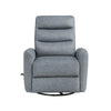 Aki Swivel Power Recliner Chair | Tufted Gray Polyester | Feather Blend