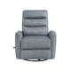 Aki Swivel Power Recliner Chair | Tufted Gray Polyester | Feather Blend