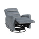 Aki Swivel Power Recliner Chair | Tufted Gray Polyester | Feather Blend