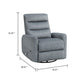 Aki Swivel Power Recliner Chair | Tufted Gray Polyester | Feather Blend
