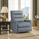 Aki Swivel Power Recliner Chair | Tufted Gray Polyester | Feather Blend