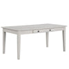 Exy Dining Table | White | Gray Rubberwood | 1 Drawer | Rectangular 66"