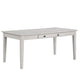 Exy Dining Table | White | Gray Rubberwood | 1 Drawer | Rectangular 66"