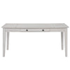 Exy Dining Table | White | Gray Rubberwood | 1 Drawer | Rectangular 66"