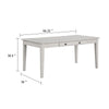 Exy Dining Table | White | Gray Rubberwood | 1 Drawer | Rectangular 66"