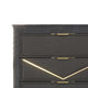 Semy Tall Dresser Chest | Charcoal Gray Marble Laminate | Gold