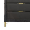 Semy Tall Dresser Chest | Charcoal Gray Marble Laminate | Gold