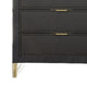 Semy Tall Dresser Chest | Charcoal Gray Marble Laminate | Gold
