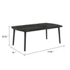 Sevy Dining Table | Black Rubberwood | Rectangular 78" Top