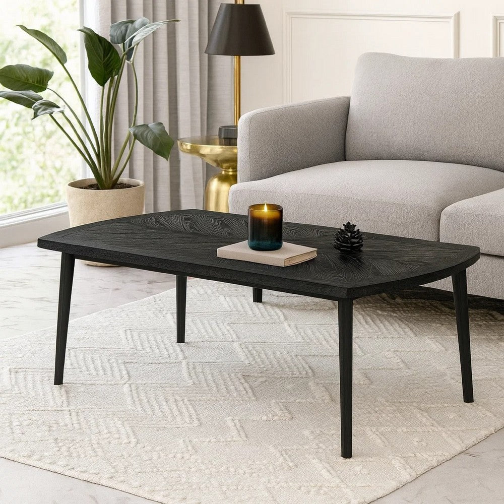 Sevy Dining Table | Black Rubberwood | Rectangular 78" Top