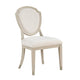 Olto Dining Side Chair Set of 2 | Light White Oak Wood | Ivory Chenille