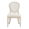 Olto Dining Side Chair Set of 2 | Light White Oak Wood | Ivory Chenille