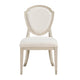 Olto Dining Side Chair Set of 2 | Light White Oak Wood | Ivory Chenille