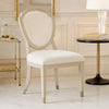 Olto Dining Side Chair Set of 2 | Light White Oak Wood | Ivory Chenille