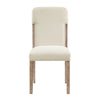 Wily Dining Side Chair Set of 2 | Beige Chenille | Natural Wood Frame