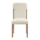 Wily Dining Side Chair Set of 2 | Beige Chenille | Natural Wood Frame