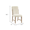 Wily Dining Side Chair Set of 2 | Beige Chenille | Natural Wood Frame