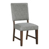 Bloi Dining Side Chair Set of 2 | Gray Textured Polyester | Brown Legs