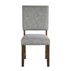 Bloi Dining Side Chair Set of 2 | Gray Textured Polyester | Brown Legs
