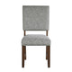 Bloi Dining Side Chair Set of 2 | Gray Textured Polyester | Brown Legs