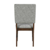 Bloi Dining Side Chair Set of 2 | Gray Textured Polyester | Brown Legs