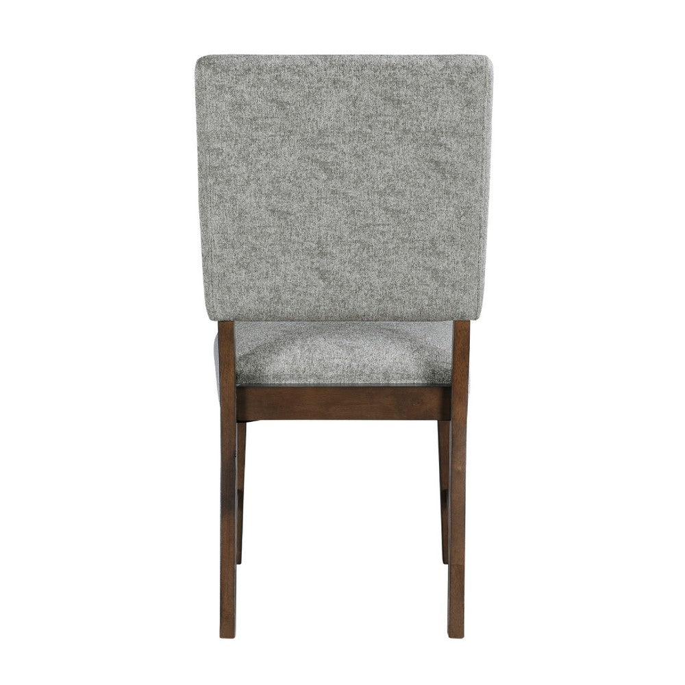 Bloi Dining Side Chair Set of 2 | Gray Textured Polyester | Brown Legs