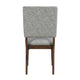 Bloi Dining Side Chair Set of 2 | Gray Textured Polyester | Brown Legs