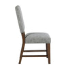 Bloi Dining Side Chair Set of 2 | Gray Textured Polyester | Brown Legs