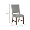 Bloi Dining Side Chair Set of 2 | Gray Textured Polyester | Brown Legs