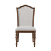 Feva Dining Side Chair Set of 2 | Gray Polyester | High Back | Nailhead Trim