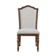 Feva Dining Side Chair Set of 2 | Gray Polyester | High Back | Nailhead Trim