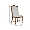 Feva Dining Side Chair Set of 2 | Gray Polyester | High Back | Nailhead Trim