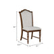 Feva Dining Side Chair Set of 2 | Gray Polyester | High Back | Nailhead Trim