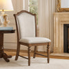 Feva Dining Side Chair Set of 2 | Gray Polyester | High Back | Nailhead Trim