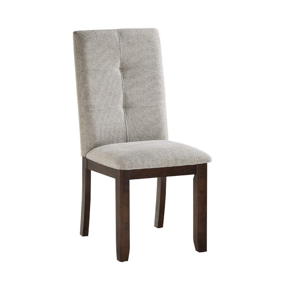 Sifa Dining Side Chair Set of 2 | Moonstone Gray Polyester | Tufted Stitch