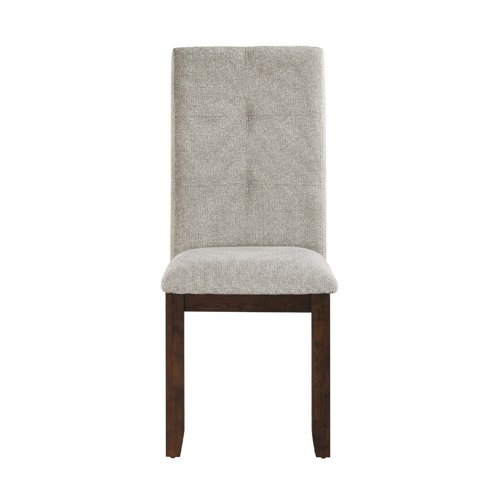 Sifa Dining Side Chair Set of 2 | Moonstone Gray Polyester | Tufted Stitch