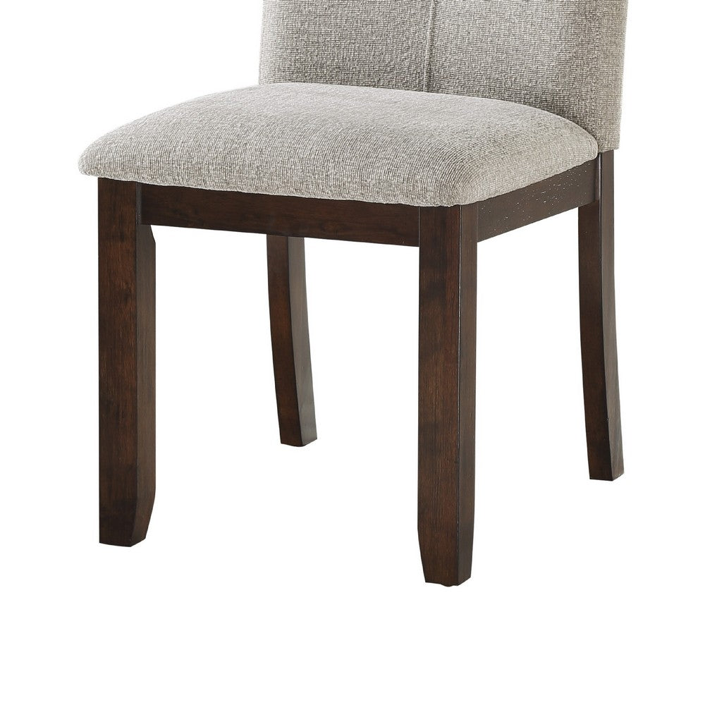 Sifa Dining Side Chair Set of 2 | Moonstone Gray Polyester | Tufted Stitch