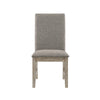 Ruth Dining Chair Set of 2 | Gray Polyester Padding | Nailhead Trim