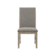 Ruth Dining Chair Set of 2 | Gray Polyester Padding | Nailhead Trim