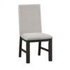 Lory Dining Side Chair Set of 2 | Gray Textured Polyester | High Back