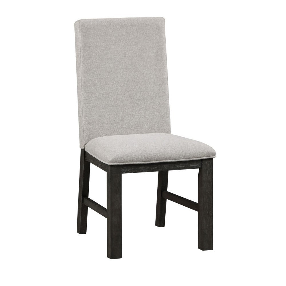 Lory Dining Side Chair Set of 2 | Gray Textured Polyester | High Back