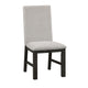 Lory Dining Side Chair Set of 2 | Gray Textured Polyester | High Back